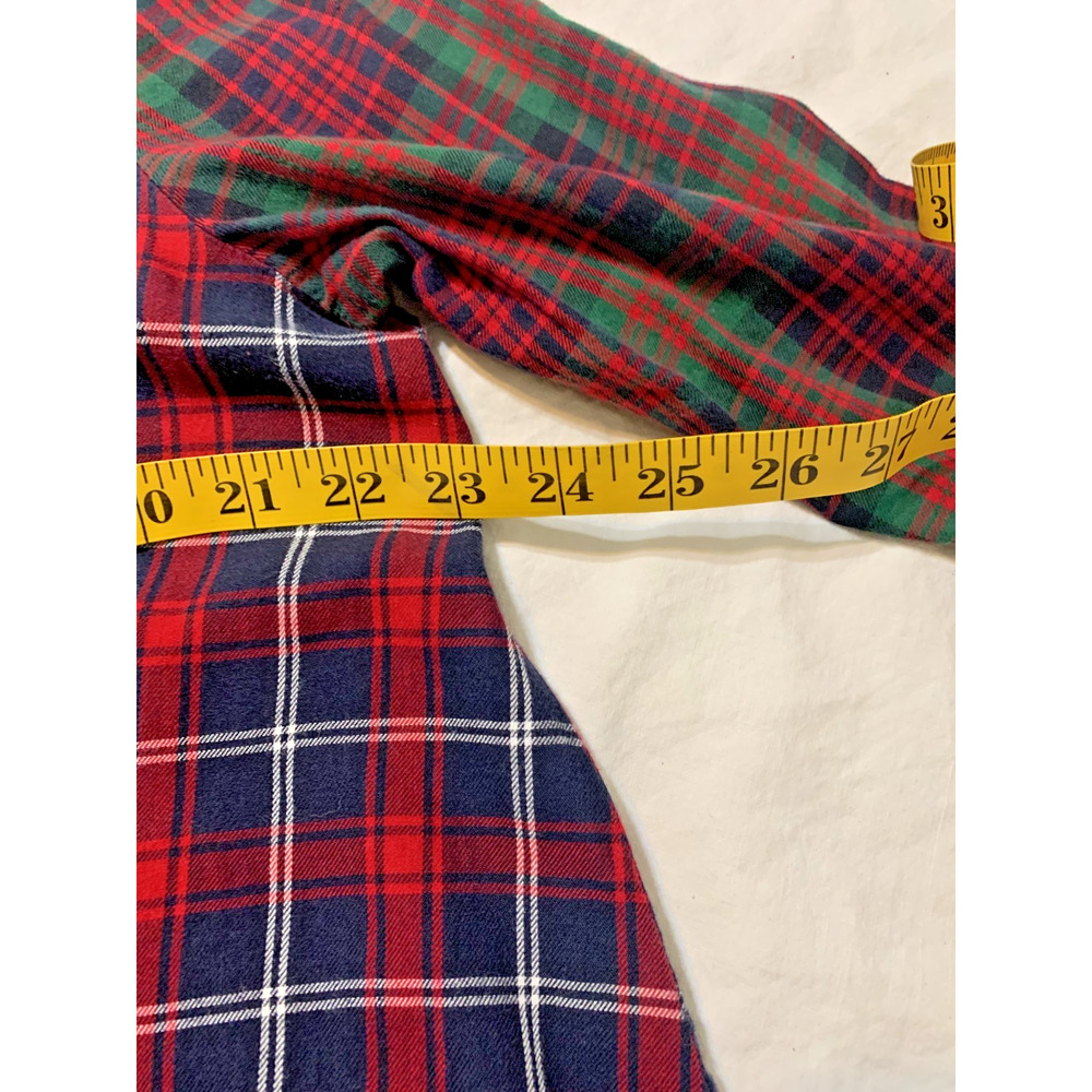 J Jill Red Mixed Buffallo Plaid Swing Button-Up Tunic Size Large Petite LP - Picture 4 of 10